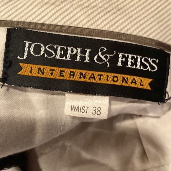 Joseph & Feiss  Wool Green Slacks Size 38 Dressy Cuffed Bottom - Picture 3 of 6